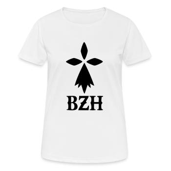 Hermine breton Bretagne BZH - Frauen T-Shirt atmungsaktiv - Weiß - Vorne - AI Model Female 172 dark (172cm)