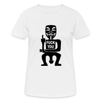 fuck you - T-shirt respirant Femme - blanc - Devant - AI Model Female 172 dark (172cm)