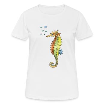 Hippocampe - T-shirt respirant Femme - blanc - Devant - AI Model Female 172 dark (172cm)