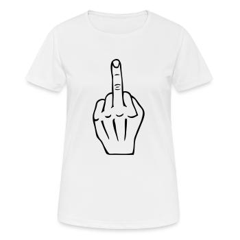Fick dich Provokation Stinkefinger Humor - Frauen T-Shirt atmungsaktiv - Weiß - Vorne - AI Model Female 172 dark (172cm)