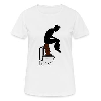 loo toilettes énorme gros gâteaux merde de toilett - T-shirt respirant Femme - blanc - Devant - AI Model Female 172 dark (172cm)