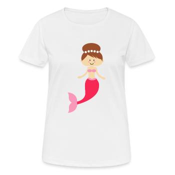 Ozean Meerjungfrau - Frauen T-Shirt atmungsaktiv - Weiß - Vorne - AI Model Female 172 dark (172cm)