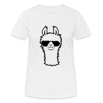 Lama pelucheux poilu - T-shirt respirant Femme - blanc - Devant - AI Model Female 172 dark (172cm)