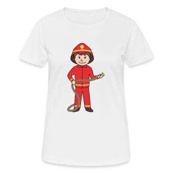 Feuerwehrmann - Frauen T-Shirt atmungsaktiv - Weiß - Vorne - AI Model Female 172 dark (172cm)