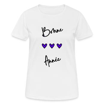 HAPPY NEW YEAR. NEW YEAR'S EVE. NEW YEAR - Women's Breathable T-Shirt - white - Front - AI Model Female 172 dark (172cm)