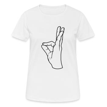 Hand gesture perfect very tasty - Women's Breathable T-Shirt - white - Front - AI Model Female 172 dark (172cm)