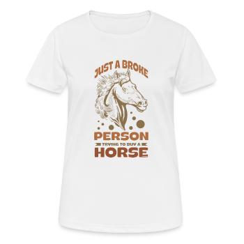 Pferd Pferdesport Pferderennen Geschenk - Frauen T-Shirt atmungsaktiv - Weiß - Vorne - AI Model Female 172 dark (172cm)