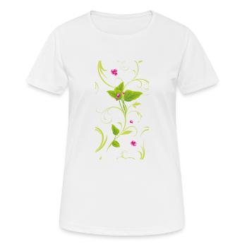 Sprig with pink flowers - Women's Breathable T-Shirt - white - Front - AI Model Female 172 dark (172cm)