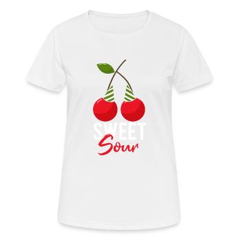 Sour cherries twin siblings design - T-shirt respirant Femme - blanc - Devant - AI Model Female 172 dark (172cm)