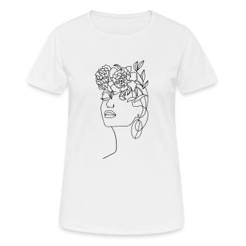 Ich träumte von Pfingstrose - Frauen T-Shirt atmungsaktiv - Weiß - Vorne - AI Model Female 172 dark (172cm)
