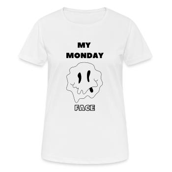 MON VISAGE DU LUNDI - T-shirt respirant Femme - blanc - Devant - AI Model Female 172 dark (172cm)