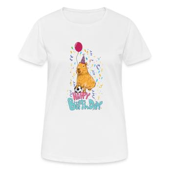 Anniversaire de Capybara - T-shirt respirant Femme - blanc - Devant - AI Model Female 172 dark (172cm)
