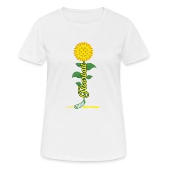 Floorball Unihockey FLOORBALL-Sommer Floorballer - Frauen T-Shirt atmungsaktiv - Weiß - Vorne - AI Model Female 172 dark (172cm)