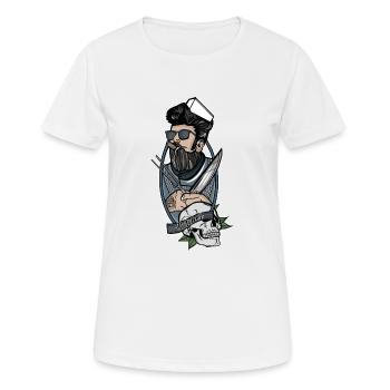 Metzger // Oldschool // Illustration - Frauen T-Shirt atmungsaktiv - Weiß - Vorne - AI Model Female 172 dark (172cm)