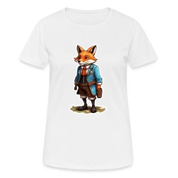 Lederhosen / Animal / Traditional costume / Tradition / Fox - Women's Breathable T-Shirt - white - Front - AI Model Female 172 dark (172cm)