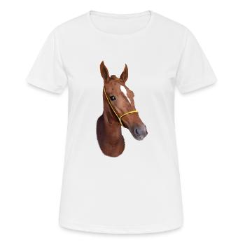 Stilisierter Pferdekopf - Frauen T-Shirt atmungsaktiv - Weiß - Vorne - AI Model Female 172 dark (172cm)