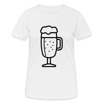 Bière - T-shirt respirant Femme - blanc - Devant - AI Model Female 172 dark (172cm)