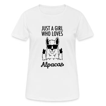 Funny Llama Alpaca Design - Women's Breathable T-Shirt - white - Front - AI Model Female 172 dark (172cm)