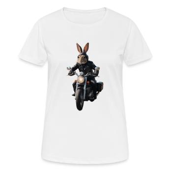 Biker Hase - Frauen T-Shirt atmungsaktiv - Weiß - Vorne - AI Model Female 172 dark (172cm)