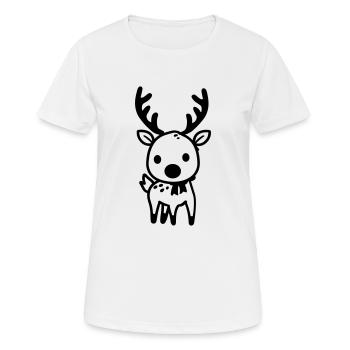 Hirsch - Frauen T-Shirt atmungsaktiv - Weiß - Vorne - AI Model Female 172 dark (172cm)
