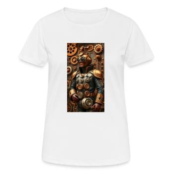 Cyberpunk Suit - Frauen T-Shirt atmungsaktiv - Weiß - Vorne - AI Model Female 172 dark (172cm)