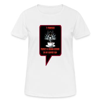 Demon in coffee - Women's Breathable T-Shirt - white - Front - AI Model Female 172 dark (172cm)