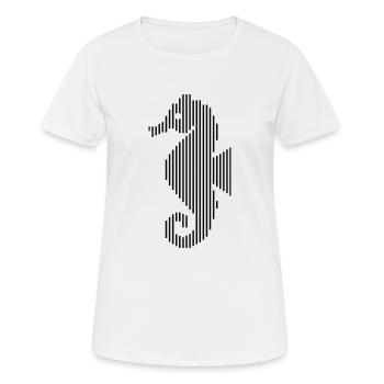 Hippocampes animaux marins - T-shirt respirant Femme - blanc - Devant - AI Model Female 172 dark (172cm)