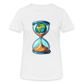 sanduhr welt - Frauen T-Shirt atmungsaktiv - Weiß - Vorne - AI Model Female 172 dark (172cm)