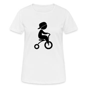 Garçon qui monte son tricycle - T-shirt respirant Femme - blanc - Devant - AI Model Female 172 dark (172cm)