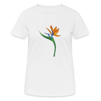 fleur strelitzia - T-shirt respirant Femme - blanc - Devant - AI Model Female 172 dark (172cm)