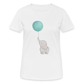 Baby Elefant mit Ballon - Frauen T-Shirt atmungsaktiv - Weiß - Vorne - AI Model Female 172 dark (172cm)