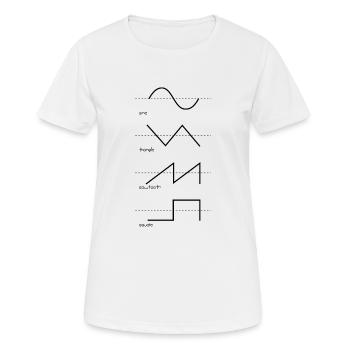Musique de forme d'onde synthétiseur analogique synthétiseur vintage - T-shirt respirant Femme - blanc - Devant - AI Model Female 172 dark (172cm)