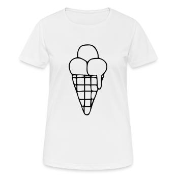Emoji Eiscreme Skizze Eis Sticker - Frauen T-Shirt atmungsaktiv - Weiß - Vorne - AI Model Female 172 dark (172cm)