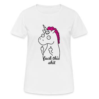 Unicorn fuck this shit - Women's Breathable T-Shirt - white - Front - AI Model Female 172 dark (172cm)