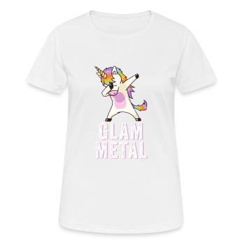 Glam Metal Dabbing Unicorn - Dabbing Unicorn Metal - T-shirt respirant Femme - blanc - Devant - AI Model Female 172 dark (172cm)