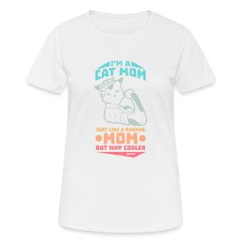 beste Katzenmama Katzendame Katzenbesitzer Geschen - Frauen T-Shirt atmungsaktiv - Weiß - Vorne - AI Model Female 172 dark (172cm)