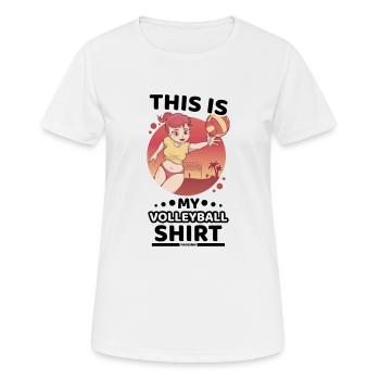 Volleyball - Women's Breathable T-Shirt - white - Front - AI Model Female 172 dark (172cm)