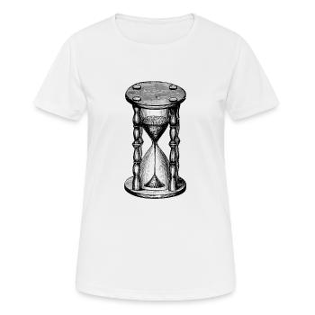 clock time clock time hourglass hourglass142 - Women's Breathable T-Shirt - white - Front - AI Model Female 172 dark (172cm)