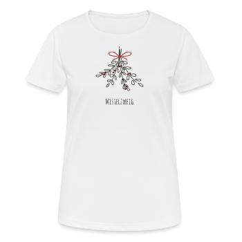 Weihnachtsmotiv Mistelzweig Weihnachten Christmas - Frauen T-Shirt atmungsaktiv - Weiß - Vorne - AI Model Female 172 dark (172cm)
