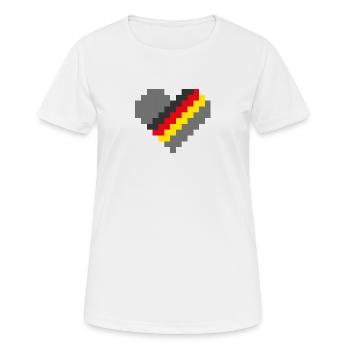 Germany Pixel Heart - Women's Breathable T-Shirt - white - Front - AI Model Female 172 dark (172cm)