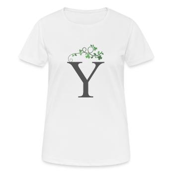 Y avec trèfles - T-shirt respirant Femme - blanc - Devant - AI Model Female 172 dark (172cm)