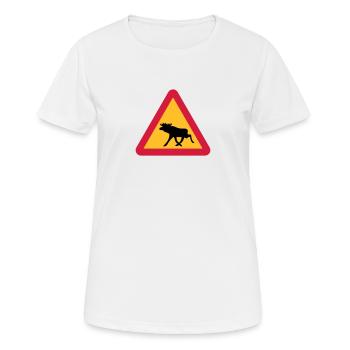 Caution Moose! - Women's Breathable T-Shirt - white - Front - AI Model Female 172 dark (172cm)