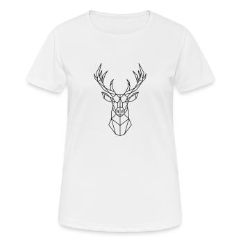 Cerf géometrique - T-shirt respirant Femme - blanc - Devant - AI Model Female 172 dark (172cm)