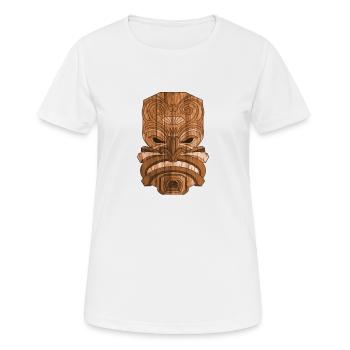 Tiki Mask Tiki Bar Hawaii Somme - T-shirt respirant Femme - blanc - Devant - AI Model Female 172 dark (172cm)