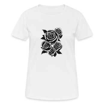 Bouquet de roses Bouquet de fleurs de rose - T-shirt respirant Femme - blanc - Devant - AI Model Female 172 dark (172cm)