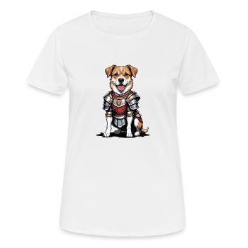 Dog Ritter Krieger Hund Geschenk Warrior Knight - Frauen T-Shirt atmungsaktiv - Weiß - Vorne - AI Model Female 172 dark (172cm)