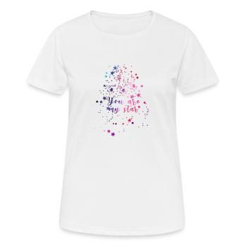 étoiles, étoiles blanches, tu es mon étoile, étoile, colorée - T-shirt respirant Femme - blanc - Devant - AI Model Female 172 dark (172cm)