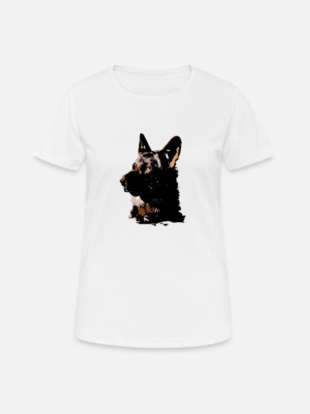 deutscher schäferhund,schäferhund,hundb,braun - Andningsaktiv T-shirt dam - vit