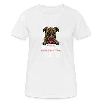 Ohne Berghund ist alles doof - Frauen T-Shirt atmungsaktiv - Weiß - Vorne - AI Model Female 172 dark (172cm)