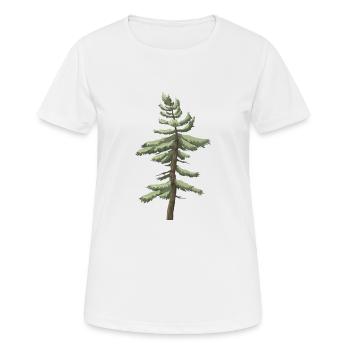 forest woods woodland wald tree baumstamm104 - Frauen T-Shirt atmungsaktiv - Weiß - Vorne - AI Model Female 172 dark (172cm)